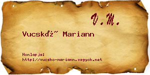 Vucskó Mariann névjegykártya