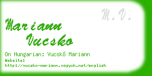 mariann vucsko business card